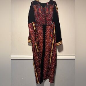 Brand New , Palestinian  Thobe , Embroidered Multicolor Women's long dress .